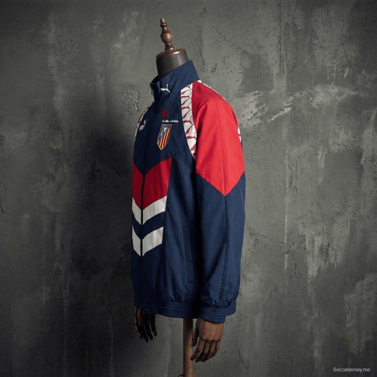 1996/97 سترة واقية من الرياح باللون الأسود على طراز أتلتيكو مدريد