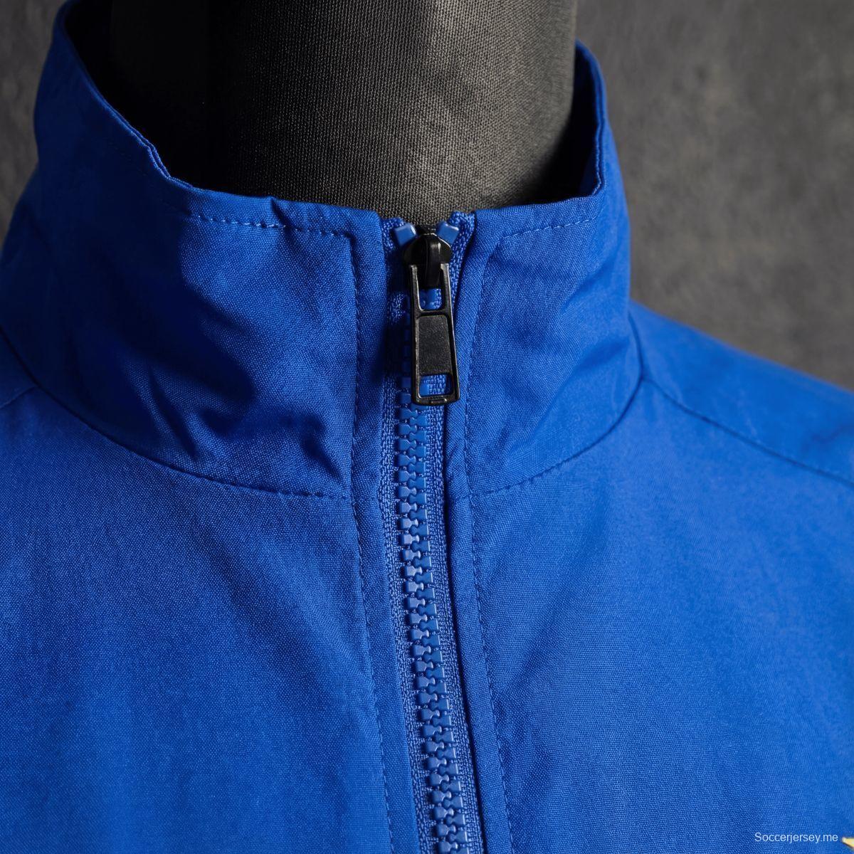 سترة واقية من الرياح بلون أزرق برازيلي على الطراز الكلاسيكي لعام 1998