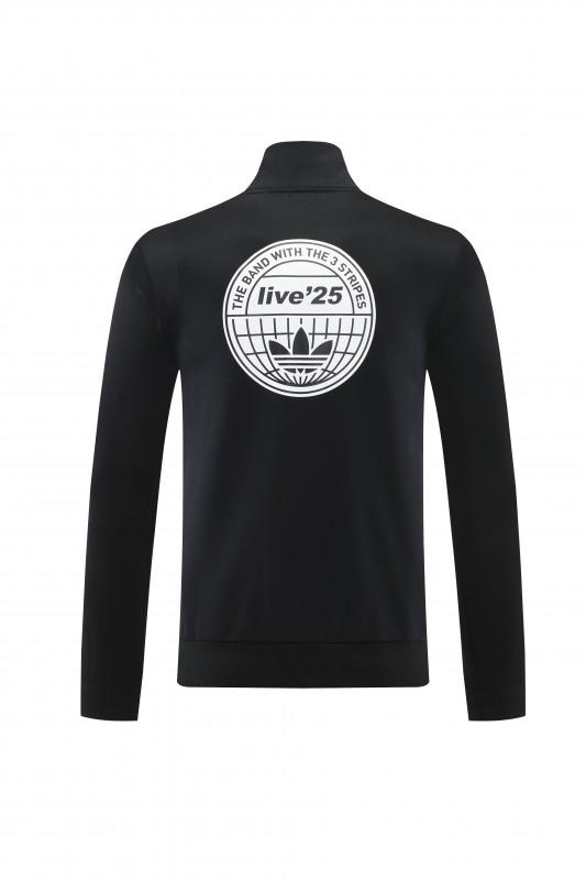 2026 سترة سوداء من أديداس بسحاب كامل + بنطال طويل