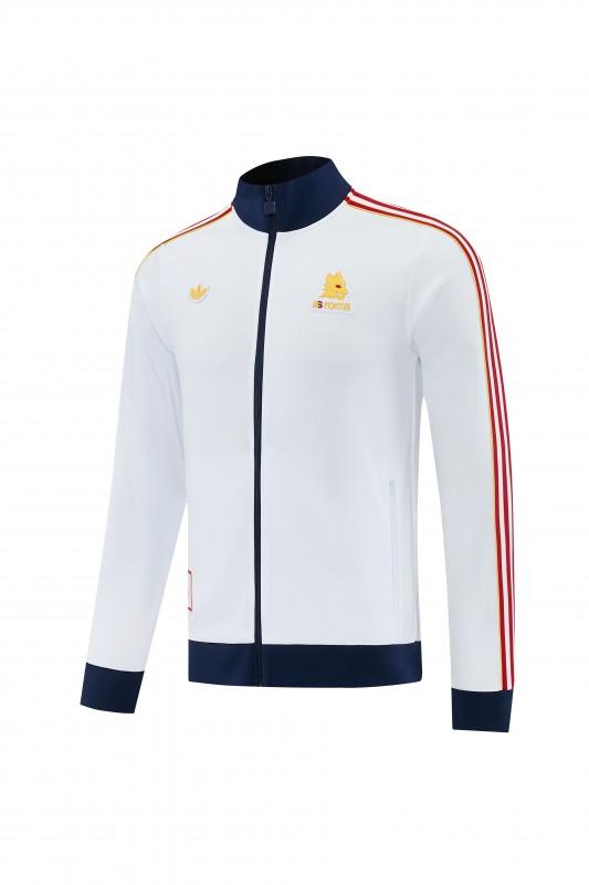 25/26 روما وايت جاكيت بسحاب كامل + بنطال طويل