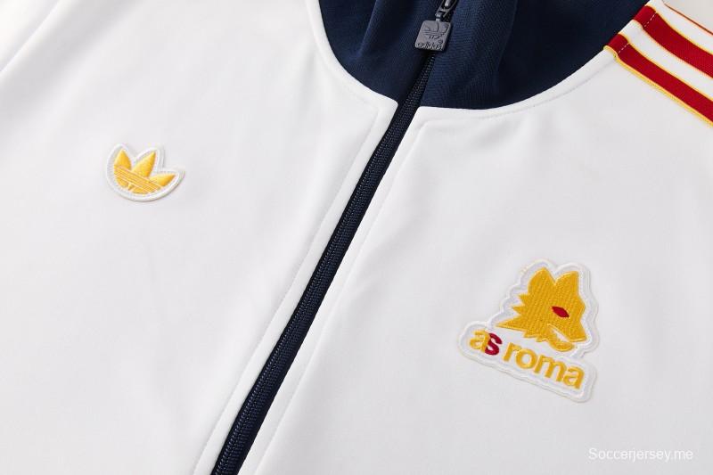 25/26 روما وايت جاكيت بسحاب كامل + بنطال طويل