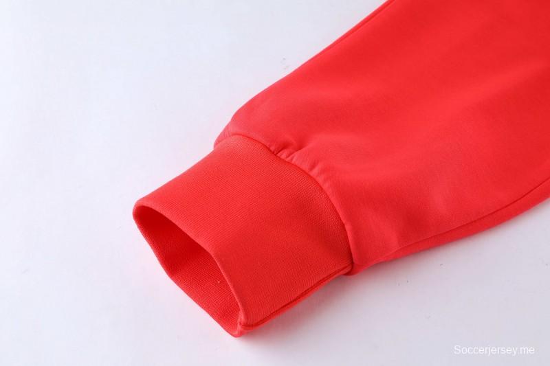 26/27 طقم رياضي من ليفربول باللون الأحمر مع سترة بغطاء رأس وسحاب كامل + بنطال طويل