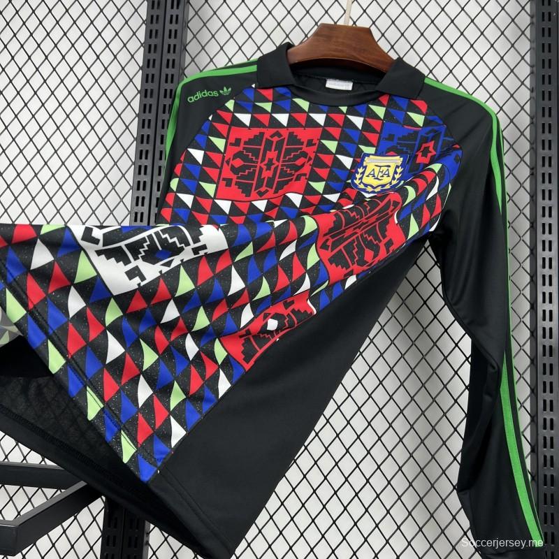 قميص حارس مرمى الأرجنتين طويل الأكمام من طراز 1990