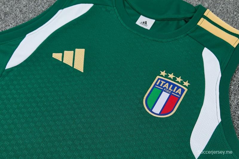 26/27 سترة تدريب خضراء بدون أكمام + شورت كرة قدم