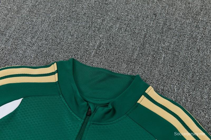 26/27 طقم رياضي إيطالي أخضر بنصف سحاب + بنطال طويل