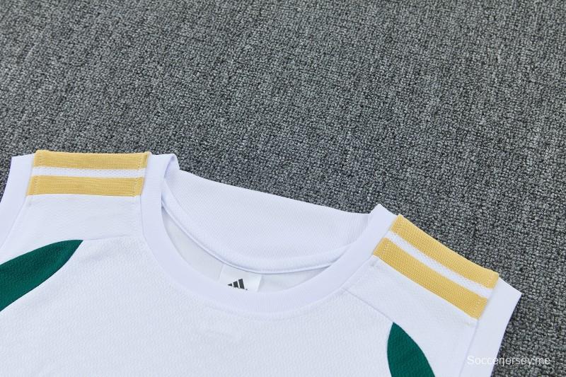 26/27  طقم إيطالي أبيض مكون من سترة تدريب بلا أكمام وشورت