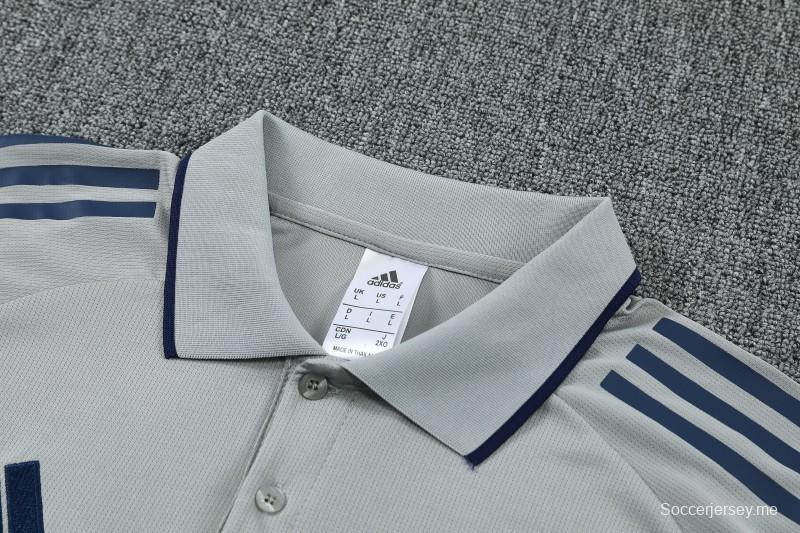 26/27   بدلة رياضية من أرسنال بلون رمادي تتألف من قميص بولو + بنطال طويل