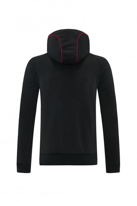 26/27 ليفربول  طقم رياضي أسود بغطاء للرأس وسحاب كامل + بنطال طويل