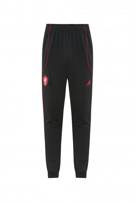 26/27 ليفربول  طقم رياضي أسود بغطاء للرأس وسحاب كامل + بنطال طويل