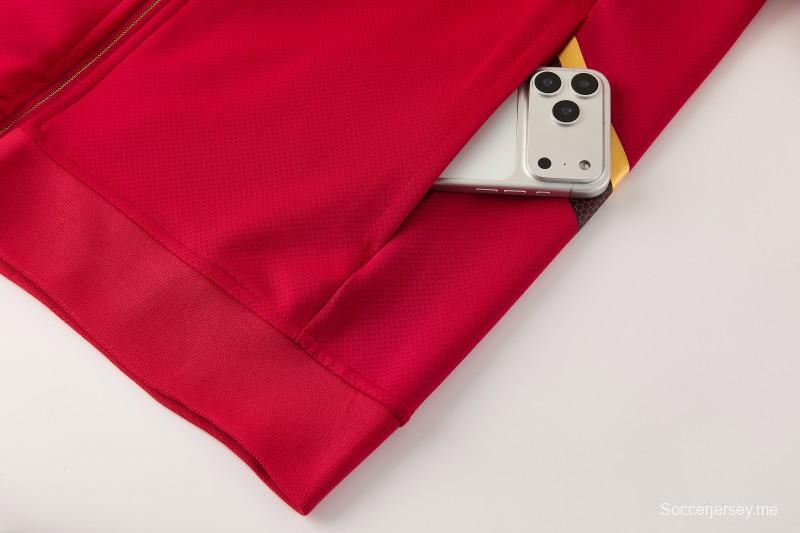 2026 سترة نايكي حمراء بسحاب كامل + بنطال طويل