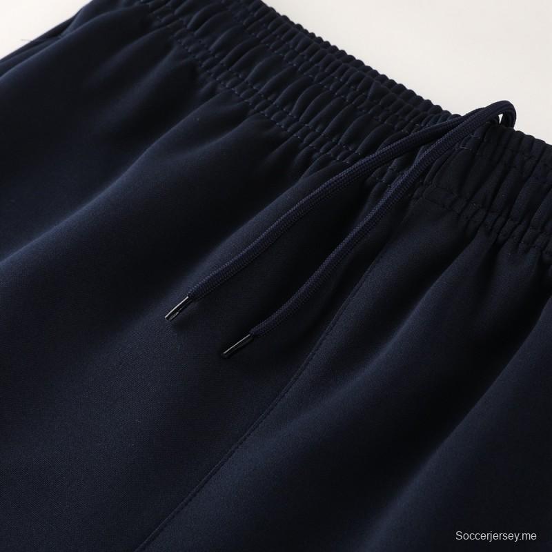 26/27 نابولي أزرق داكن  طقم رياضي مع سترة بسحاب كامل + بنطال طويل