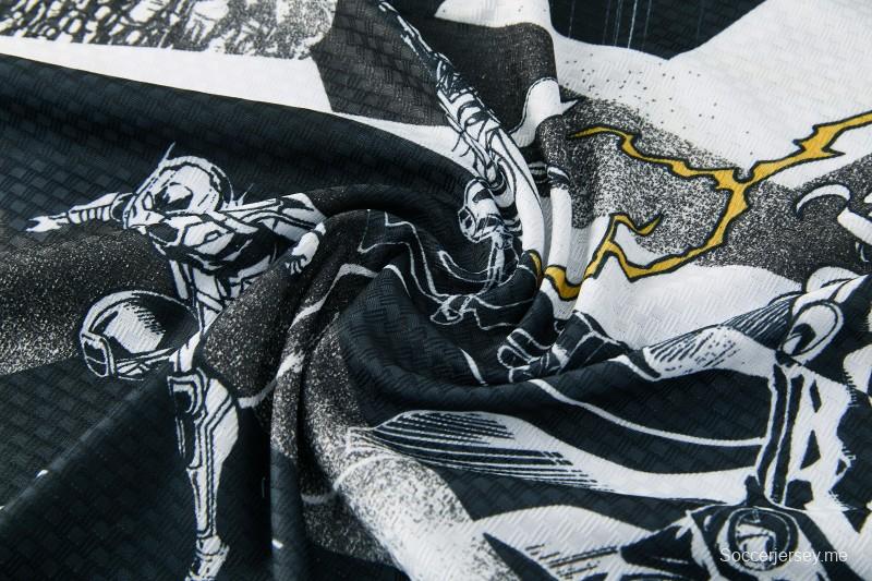 26/27  ريال مدريد أسود × مارفل  قميص بأكمام قصيرة + شورت كرة قدم