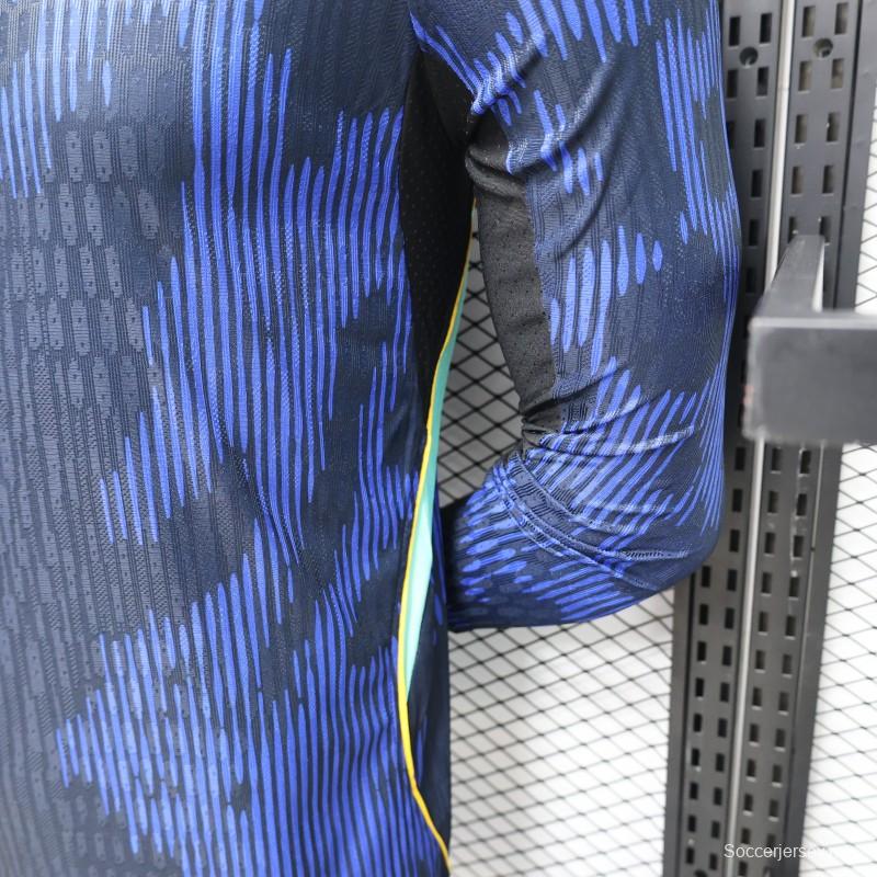 قميص لاعب طويل الأكمام، إصدار خاص باللون الأزرق الداكن، نسخة 26/27، منتخب البرازيل