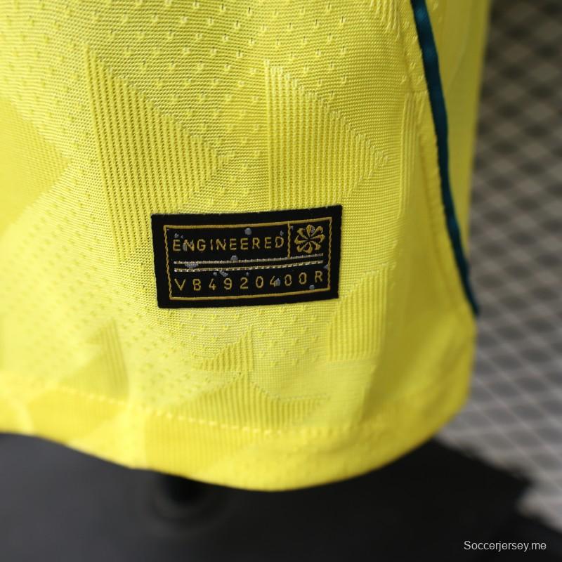 قميص اللاعب نسخة 2026 البرازيل  أصفر بنقشة هندسية - قميص المباراة الرئيسية بأكمام طويلة