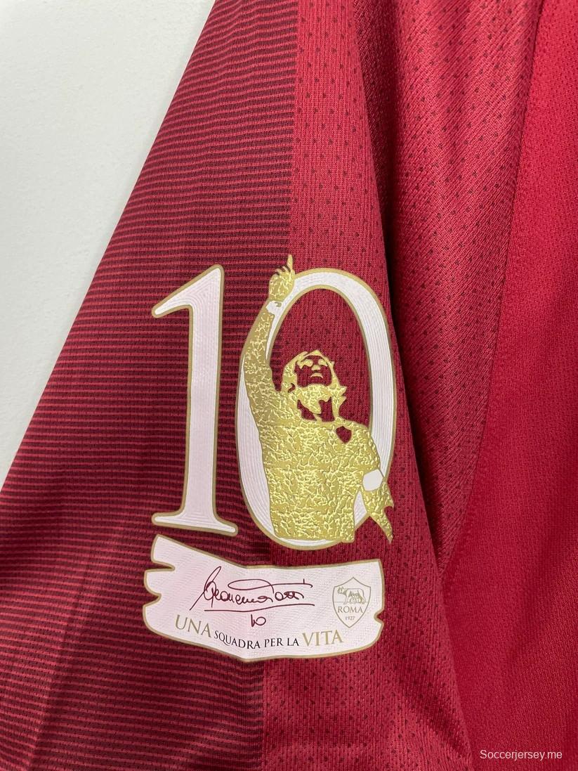 قميص روما الرجعية 17/18 قميص روما الرئيسي فرانشيسكو توتي المميز للمباراة الأخيرة
