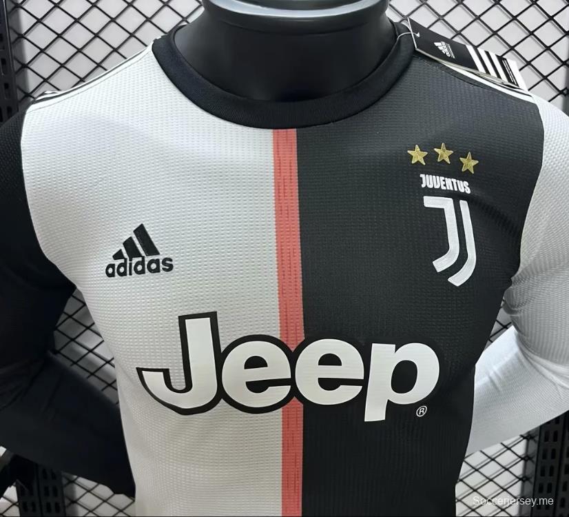 إصدار اللاعب 19/20 قميص يوفنتوس الأساسي بأكمام طويلة ريترو بأكمام طويلة
