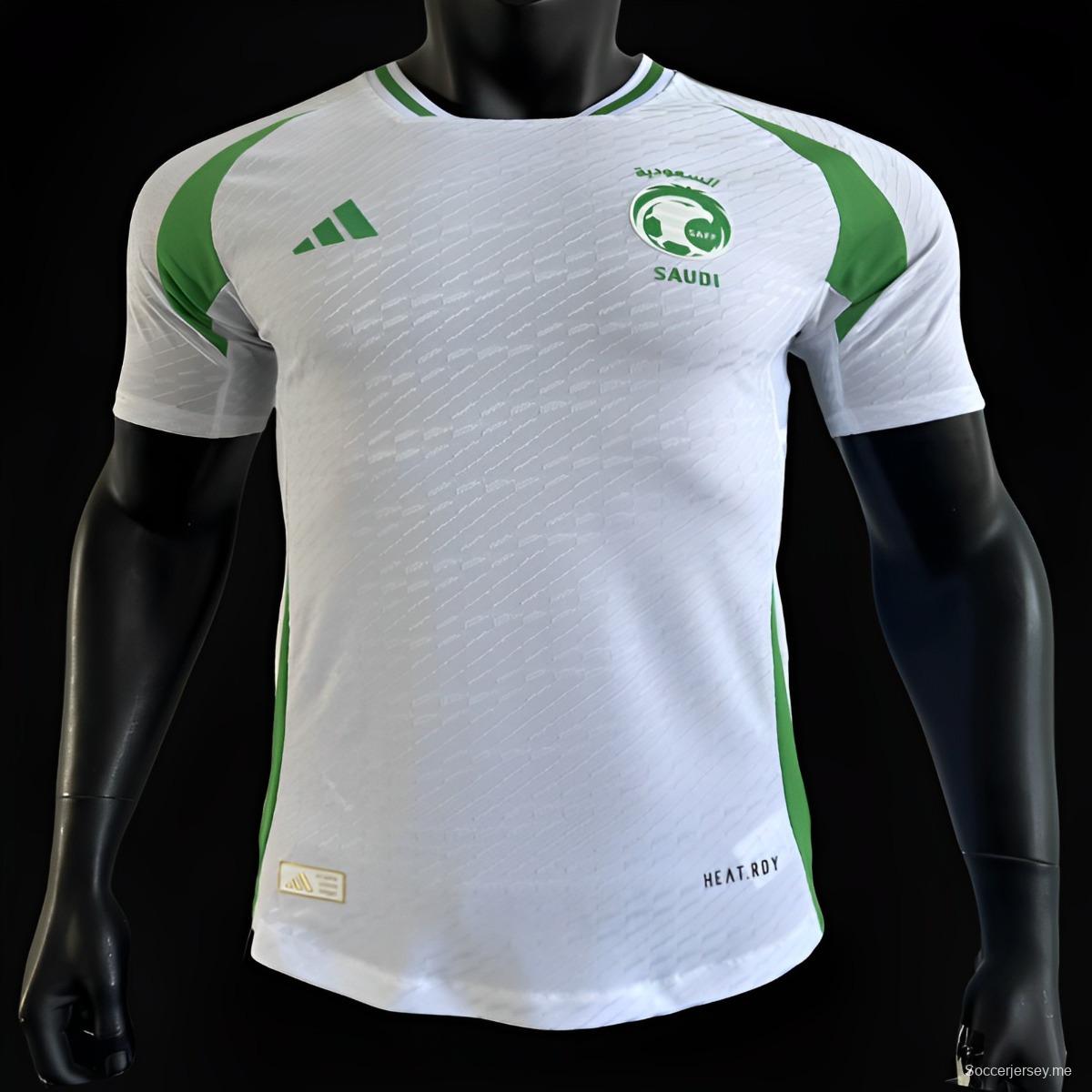 نسخة اللاعب 2024 قميص المملكة العربية السعودية الأبيض خارجي 2024
