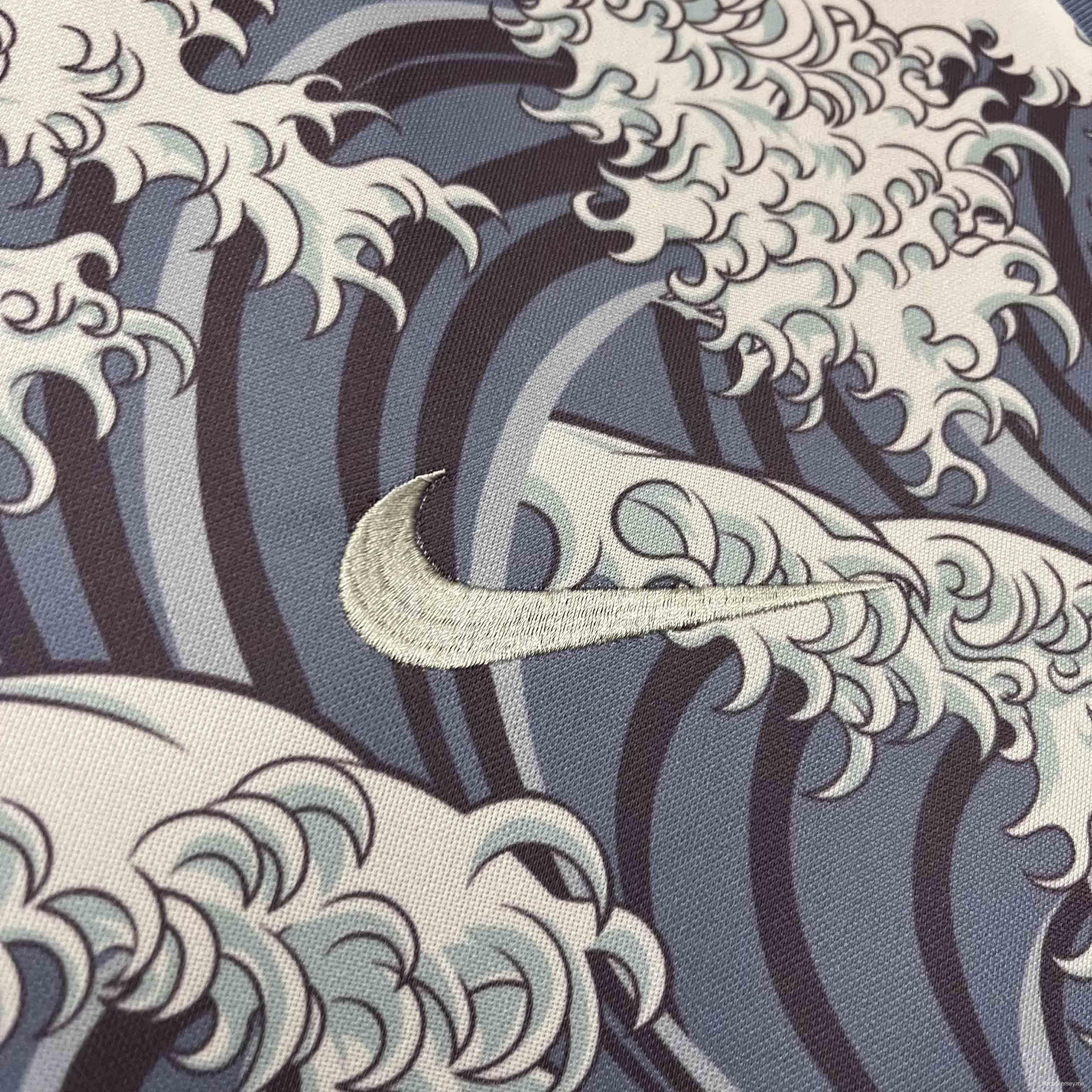 2024القميص التدريبي لليابان بلو ذا جريت ويف أوف كاناجاوا
