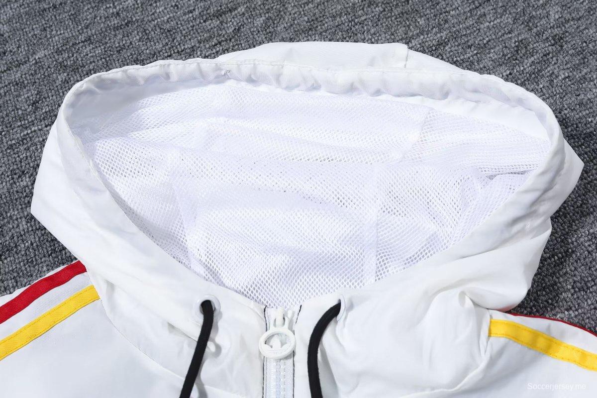 2024 ألمانيا 2024 سترة واقية من الرياح أبيض/أسود
