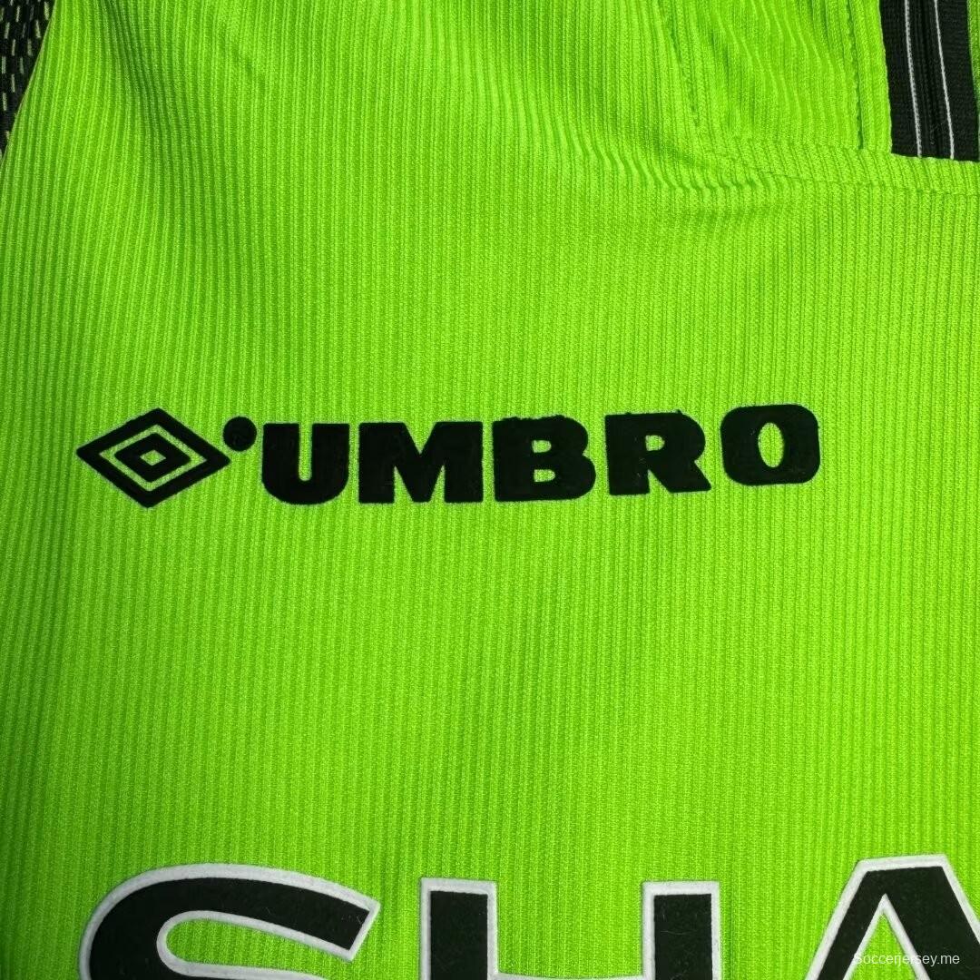 ريترو 98/99 حارس مرمى مانشستر يونايتد بأكمام طويلة خضراء جيري بأكمام طويلة
