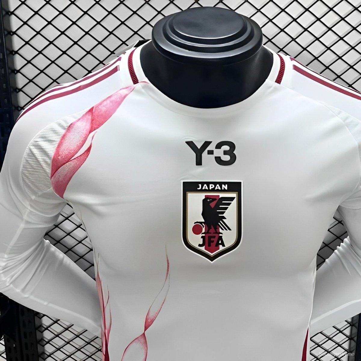 نسخة اللاعب 2024 قميص أبيض طويل الأكمام أبيض طويل الأكمام من إصدار 2024 اليابان
