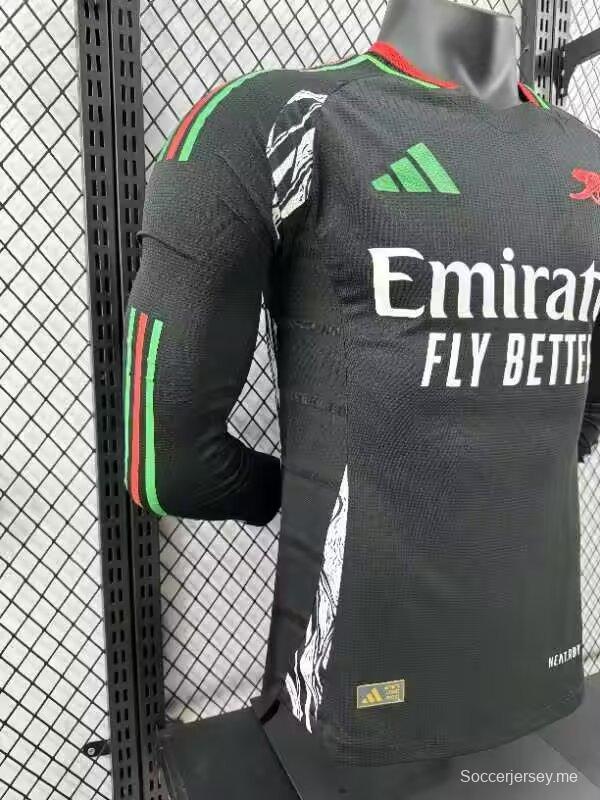 نسخة اللاعب 24/25 قميص بأكمام طويلة أكمام طويلة أسود من أرسنال 24/25
