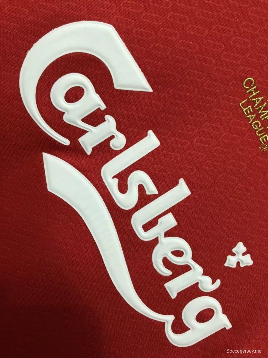 قميص بأكمام طويلة الأكمام ريترو 04/05 ليفربول المنزلي