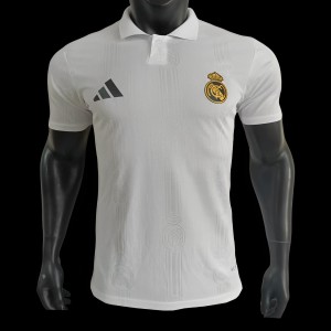 إصدار اللاعب 24/25 قميص بولو أبيض ريال مدريد 24/25