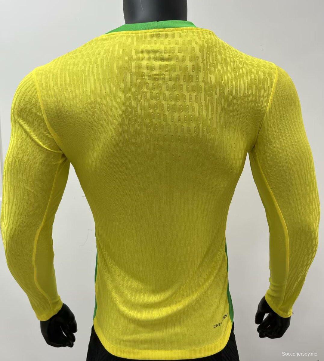 إصدار اللاعب 2025 قميص بأكمام طويلة الأكمام للبرازيل 2025