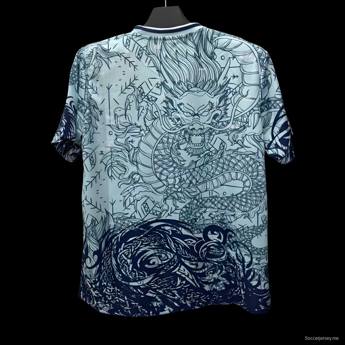 25/26 برشلونة قميص برشلونة بلو دراجون الأزرق قبل المباراة