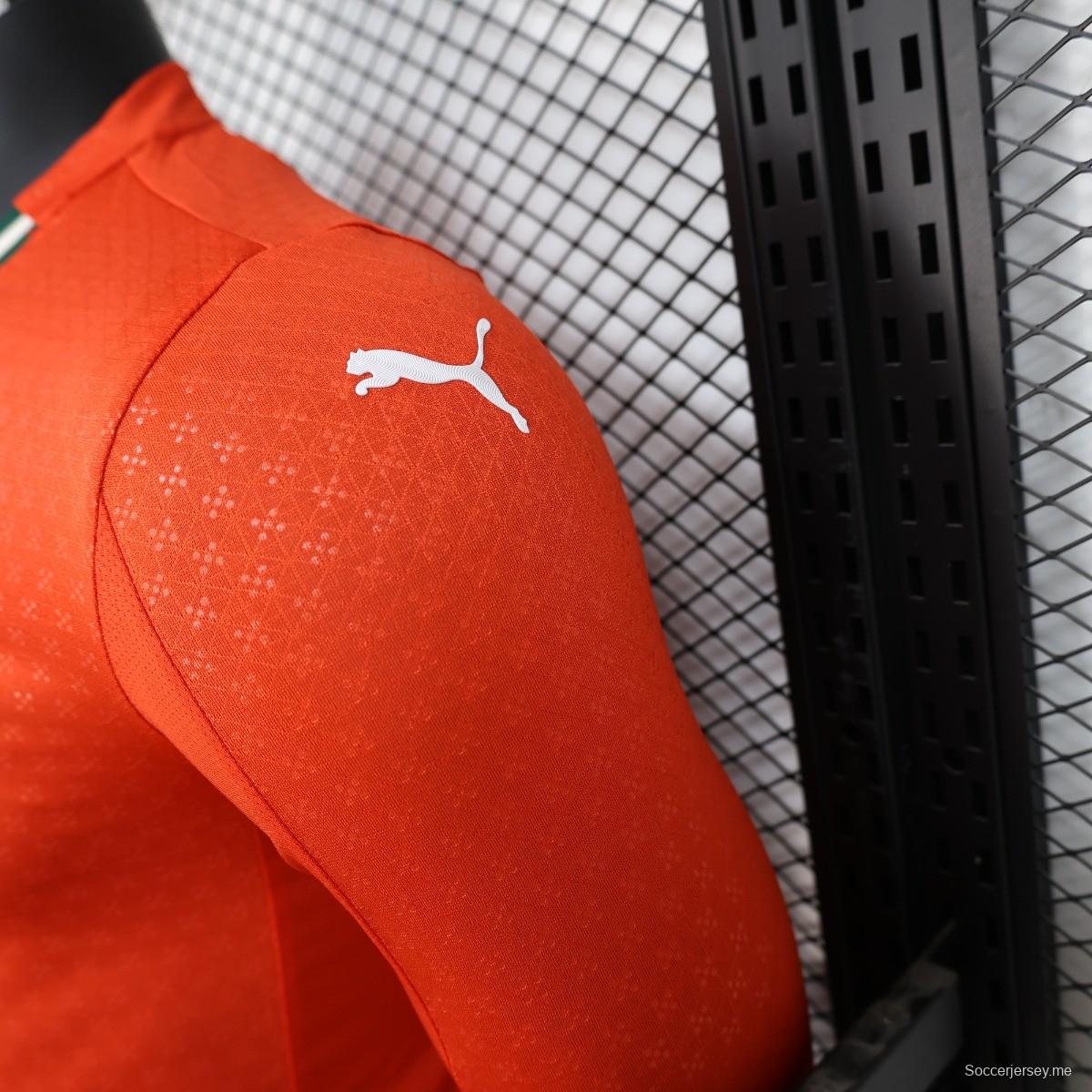 نسخة اللاعب 2024 قميص بأكمام طويلة الأكمام للبرتغال على أرضه