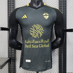 إصدار اللاعب 25/26 قميص نادي الأهلي السعودي أسود بنقوش هندسية