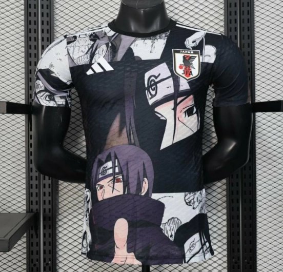 إصدار اللاعب 2025 اليابان 2025 قميص أسود بنقشة شخصيات الأنيمي