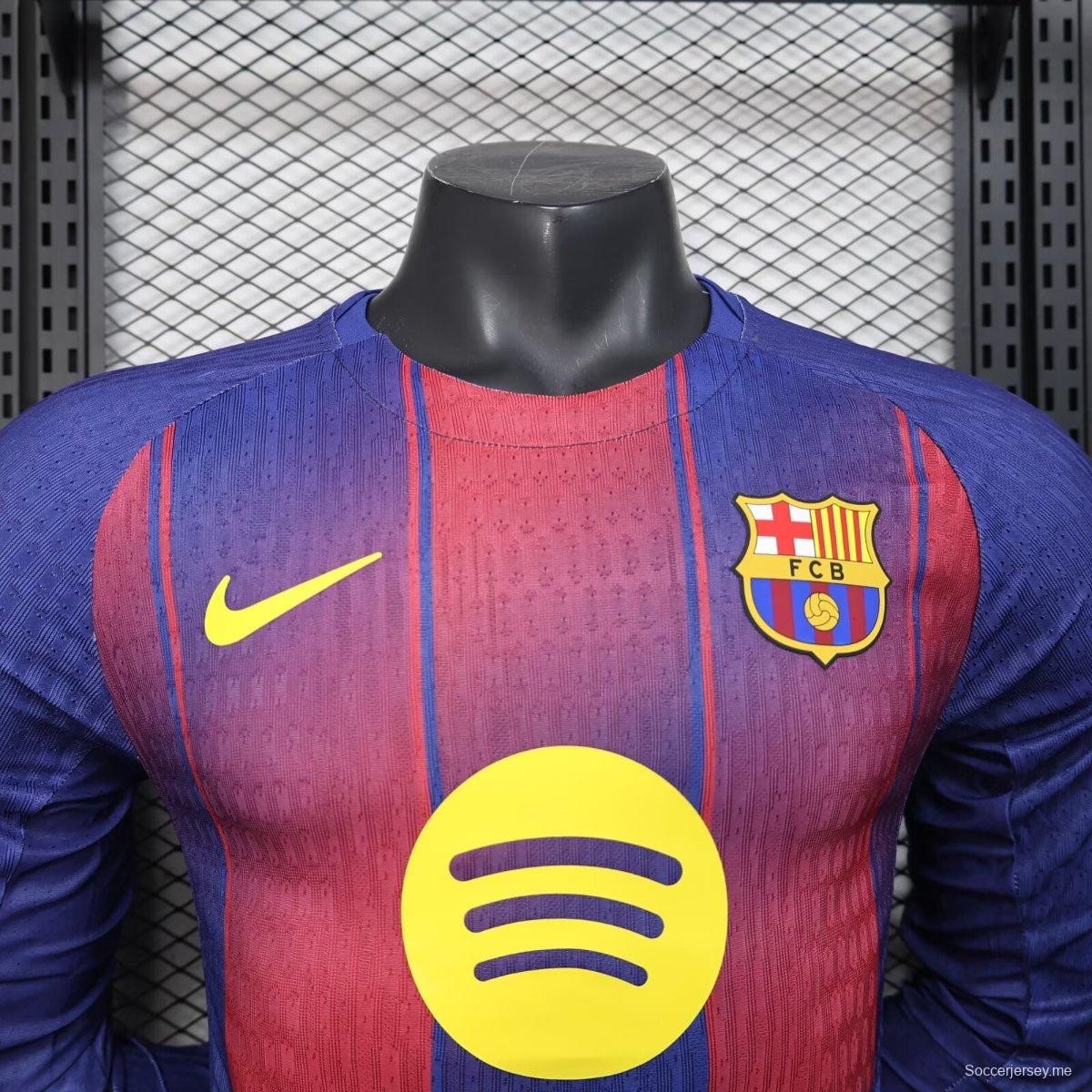 نسخة اللاعب 25/26 قميص بأكمام طويلة الأكمام من برشلونة