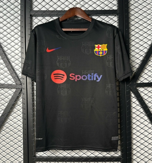 25/26 قميص نادي برشلونة أسود بشعار سبوتيفاي
