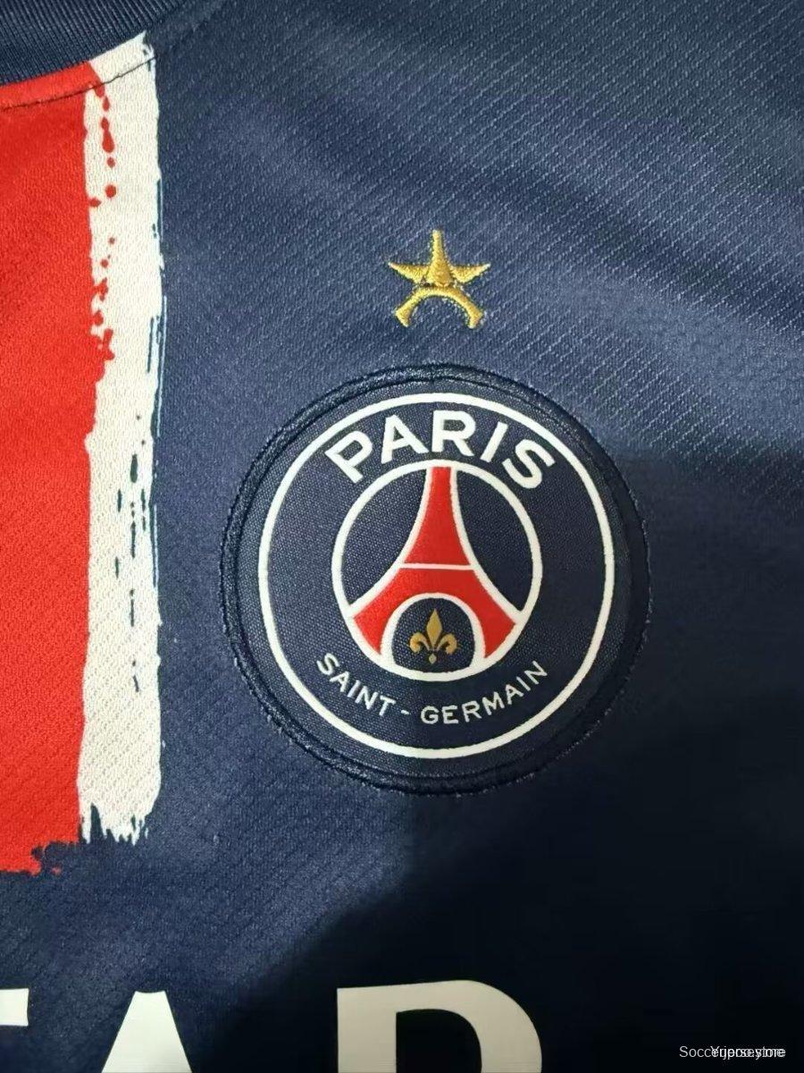 1 Star 24/25 Kids PSG Home Jersey With Final Match Champion Jersey