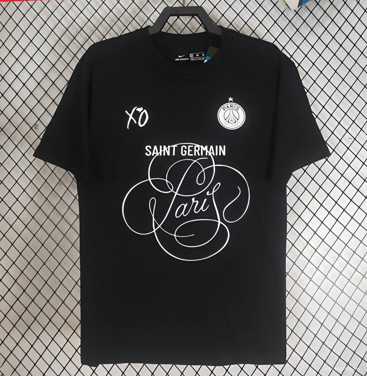 25/26 تي شيرت باريس سان جيرمان × XO BLACK Champion تي شيرت