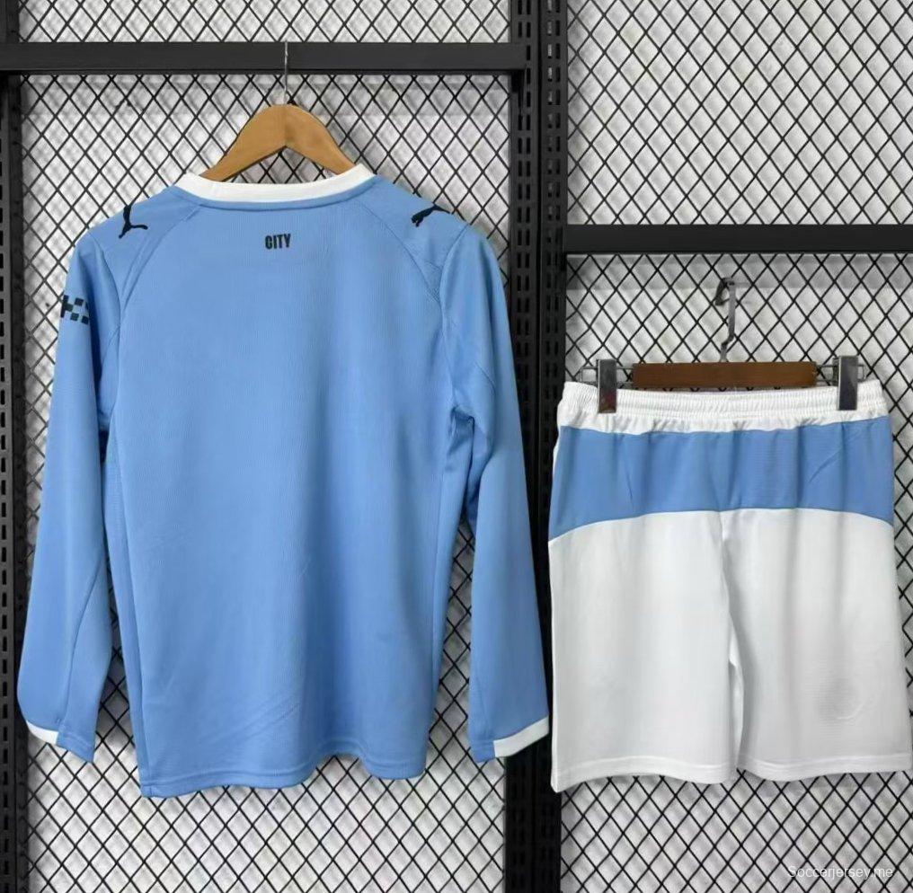 25/26 قميص بأكمام طويلة أكمام طويلة لمانشستر سيتي للأطفال