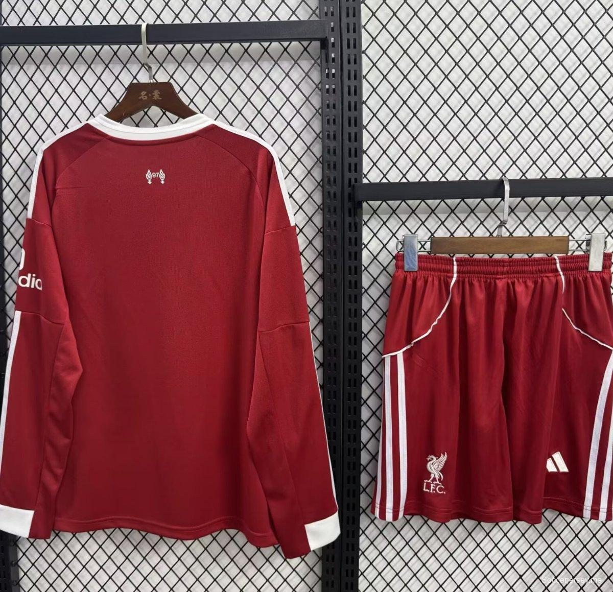 25/26 قميص بأكمام طويلة أكمام طويلة للأطفال ليفربول هوم ليفربول، قميص بأكمام طويلة