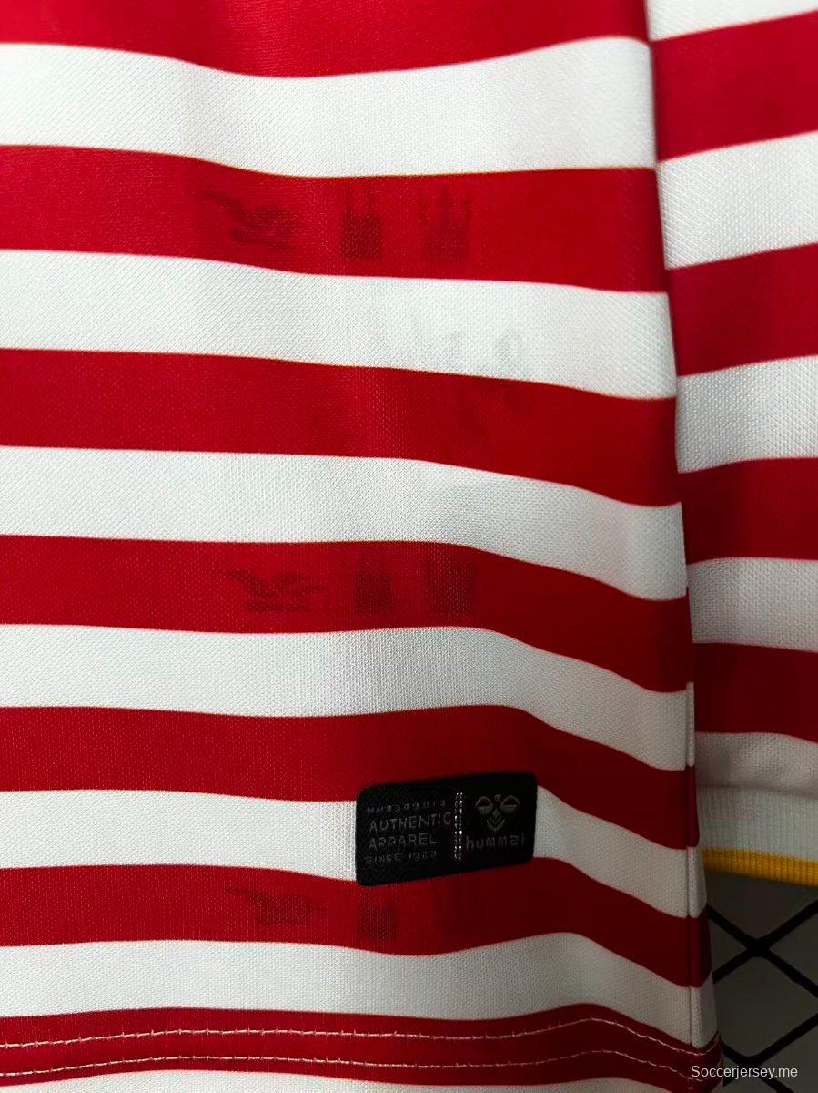 25/26 قميص كرنفال كولن كرنفال أبيض/أحمر خاص بأكمام طويلة