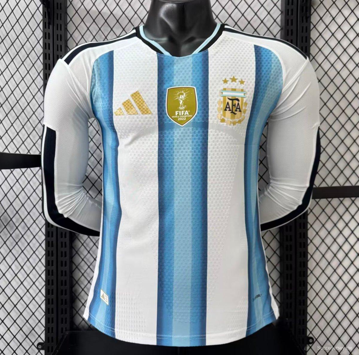 نسخة اللاعب 2026 قميص منتخب الأرجنتين بأكمام طويلة الأكمام للبيت الأبيض