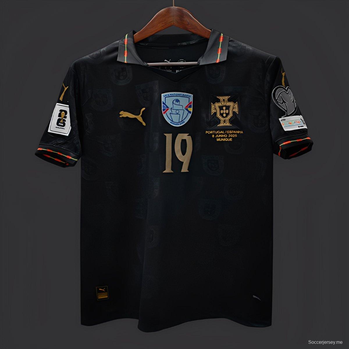 2026 البرتغال 2026 WCQ WCQ قميص خاص أسود اللون مع رقع كاملة