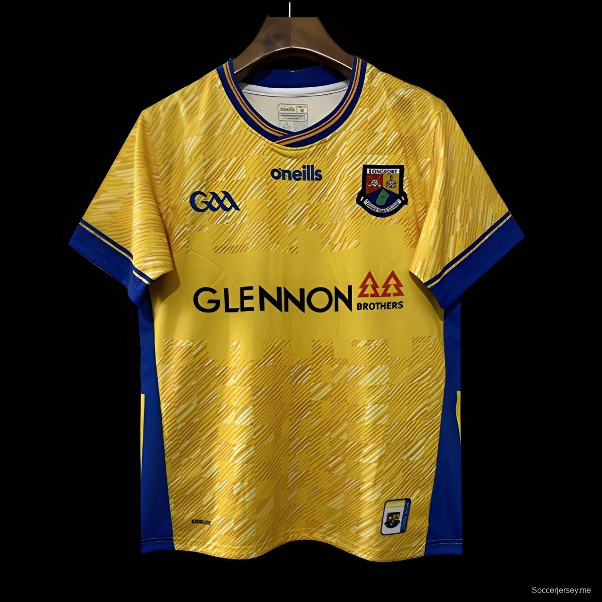 25/26 قميص روزكومون GAA الأصفر والأزرق خارج البلاد