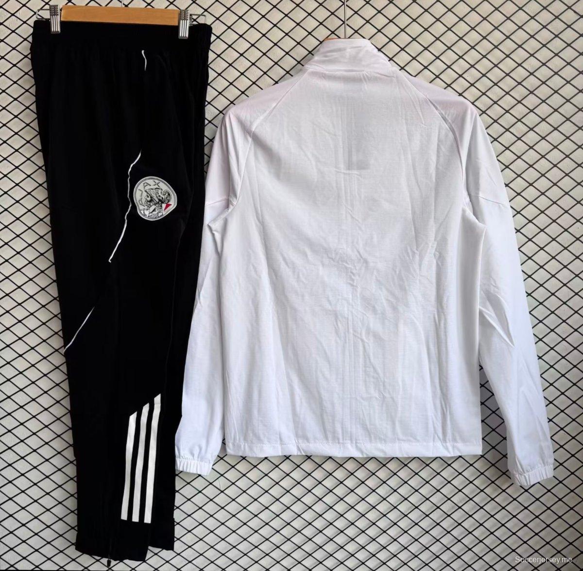 25/26 منتخب المكسيك الأبيض مع سترة وردية بسحاب كامل + بنطال طويل