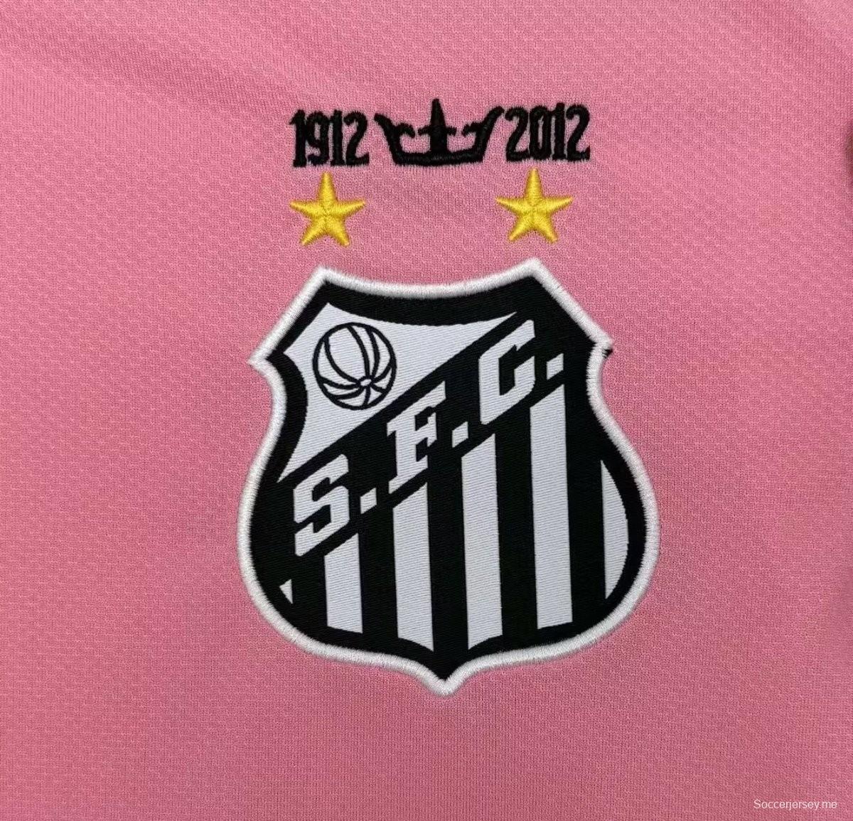 قميص سانتوس الزي الخارجي الوردي ذو الأكمام الطويلة لموسم 2012/2013
