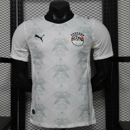قميص اللاعب خارج الملعب، إصدار 2026، مصر، أبيض مع رمادي