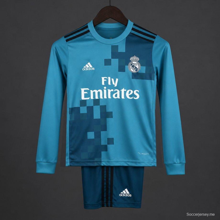 قميص ريال مدريد الثالث للأطفال طويل الأكمام لموسم 2017/2018